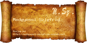 Medgyessi Szigfrid névjegykártya